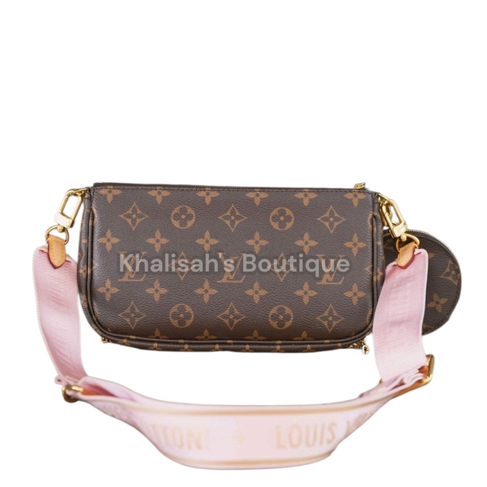Authenticated LV Louis Vuitton Multi Pochette Accessoires PINK Monogram - Picture 10 of 16